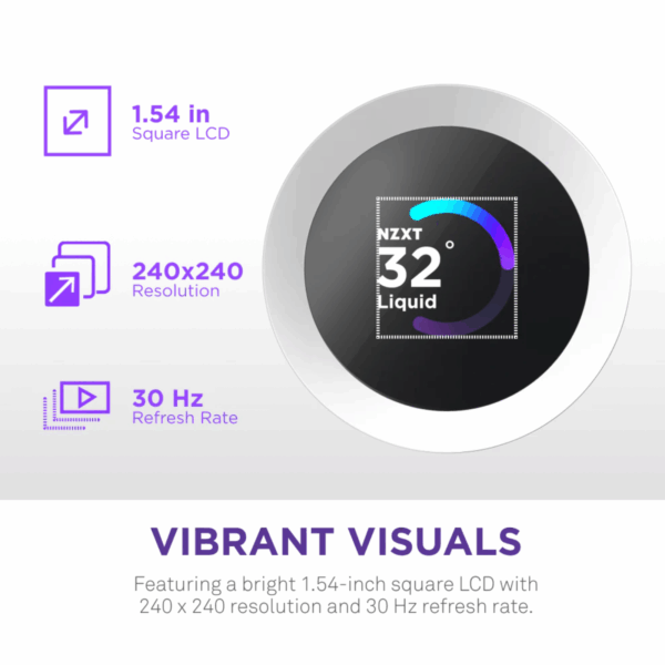 COOLER LIQUID-CPU NZXT KRAKEN PLUS 360 RGB 3-FAN WHITE