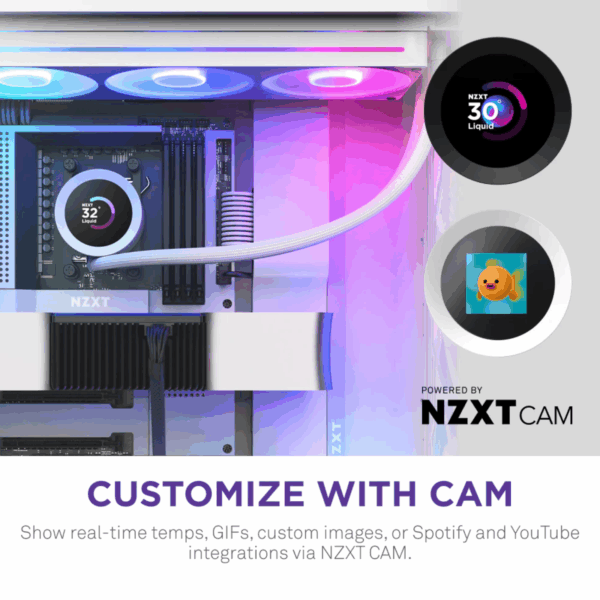 COOLER LIQUID-CPU NZXT KRAKEN PLUS 360 RGB 3-FAN WHITE