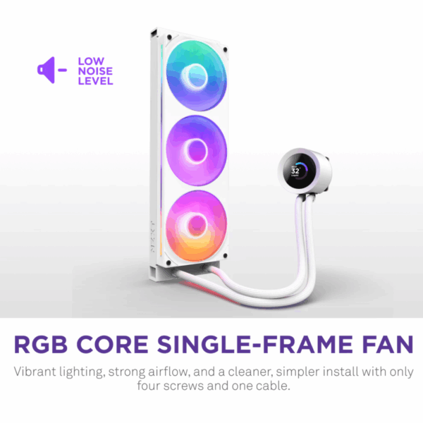 COOLER LIQUID-CPU NZXT KRAKEN PLUS 360 RGB 3-FAN WHITE