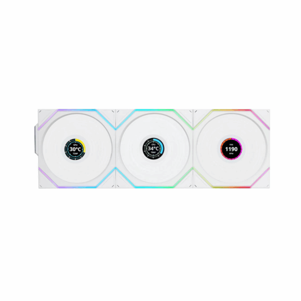 LIAN LI CASE FAN UNI TL120 WIRELESS LCD 3-FAN ARGB WHITE