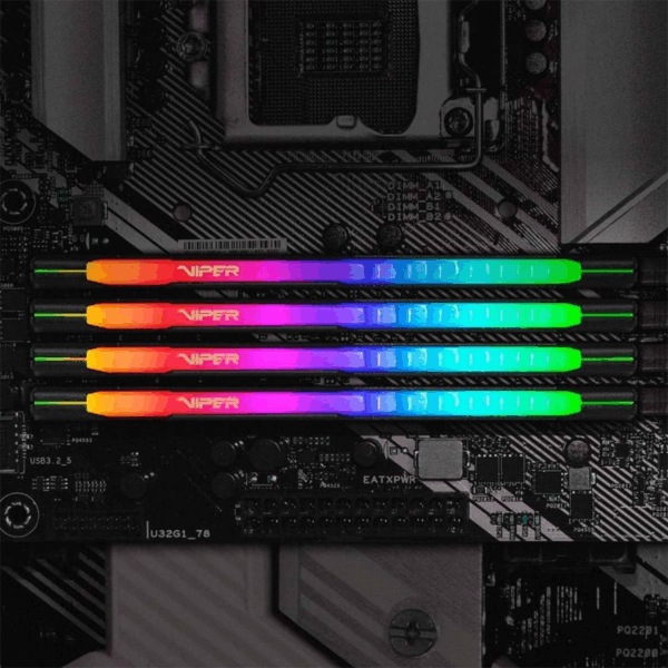 RAM PATRIOT VIPER STEEL RGB 3600MHz 1X16GB DDR4 CL20 BLACK