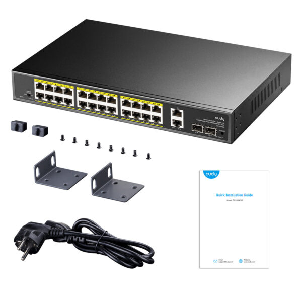 SWITCH CUDY GS1026PS2 24-PORT GIGABIT POE+ WITH 2 UPLINK GP