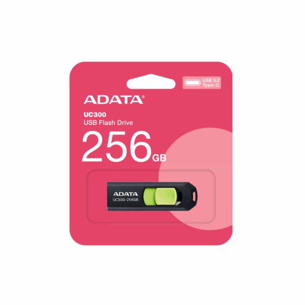 USB FLASH DRIVE ADATA UC300 USB-C 256GB BLACK GREEN