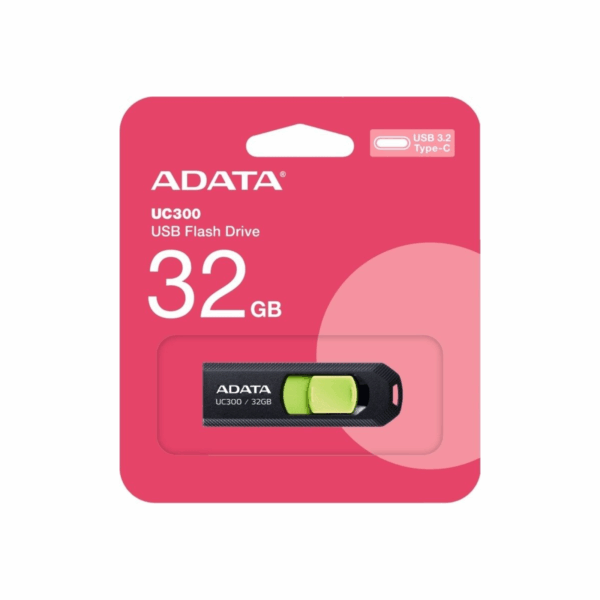 USB FLASH DRIVE ADATA UC300 USB-C 32GB BLACK GREEN