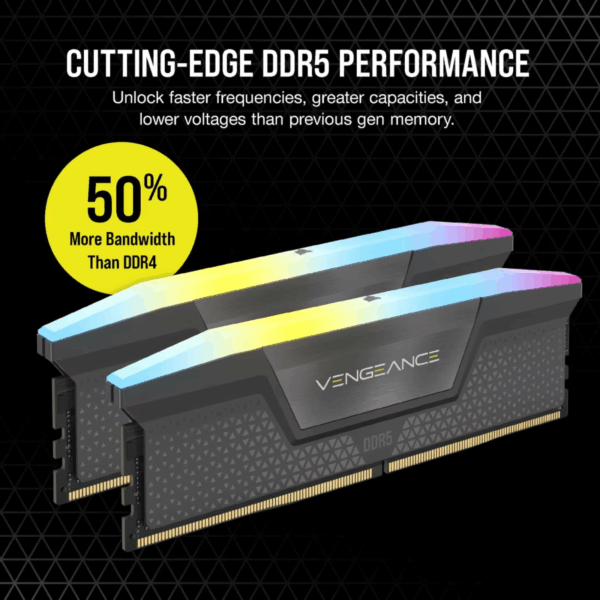 RAM CORSAIR VENGEANCE RGB 6000 2X16GB DDR5 BLACK FOR AMD
