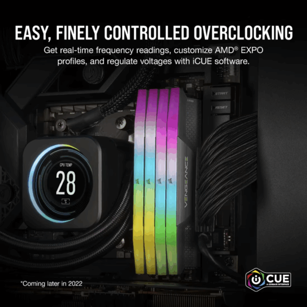 RAM CORSAIR VENGEANCE RGB 6000 2X16GB DDR5 BLACK FOR AMD