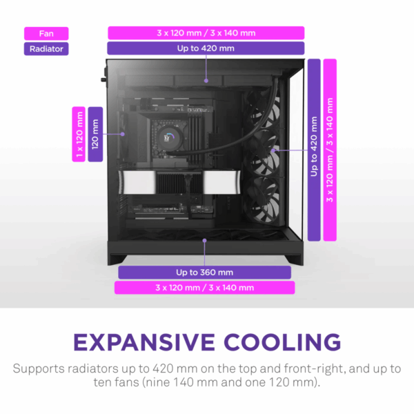 CASE NZXT H9 FLOW TG MID TOWER BLACK
