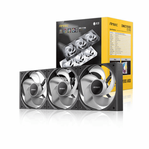 COOLER FAN-CASE ANTEC CONNECT 120 REVERSE ARGB 3-FAN BLACK