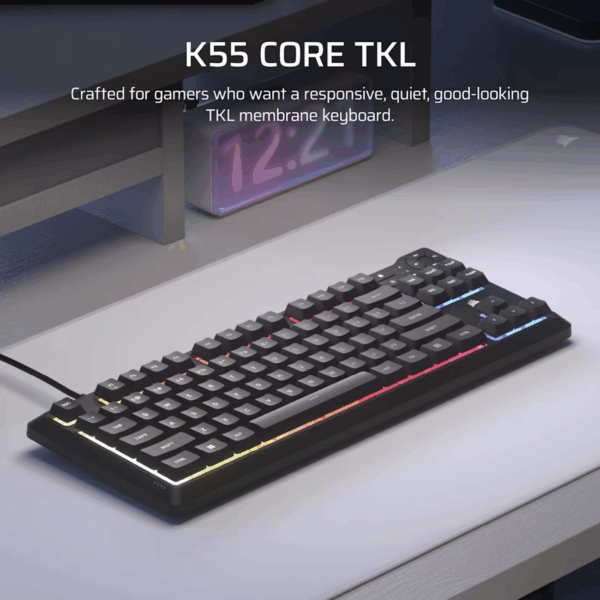 KEYBOARD CORSAIR K55 CORE RGB TKL MEMBRANE – BLACK