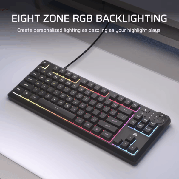 KEYBOARD CORSAIR K55 CORE RGB TKL MEMBRANE – BLACK