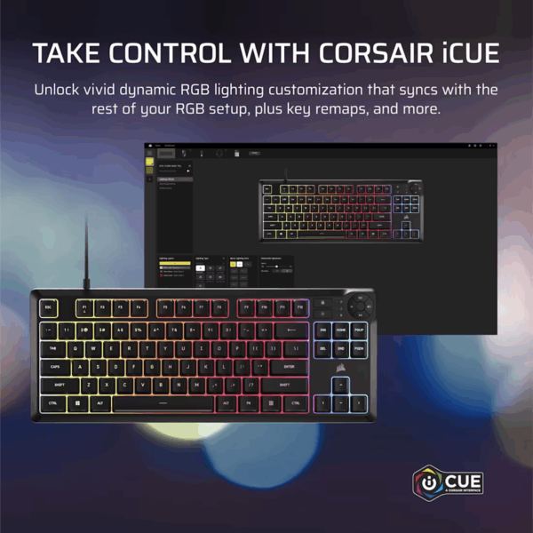 KEYBOARD CORSAIR K55 CORE RGB TKL MEMBRANE – BLACK