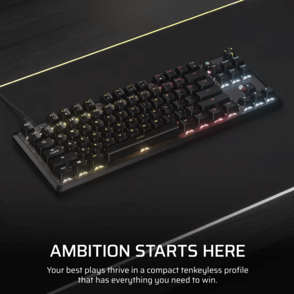 KEYBOARD CORSAIR K70 CORE TKL RGB LINEAR RED – BLACK