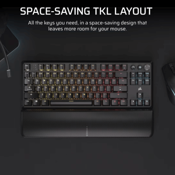 KEYBOARD CORSAIR K70 CORE TKL WIRELESS RGB LINEAR RED BLACK