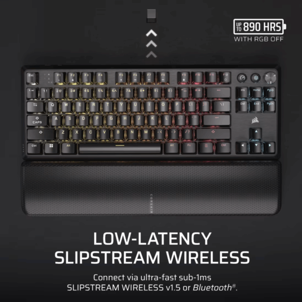 KEYBOARD CORSAIR K70 CORE TKL WIRELESS RGB LINEAR RED BLACK
